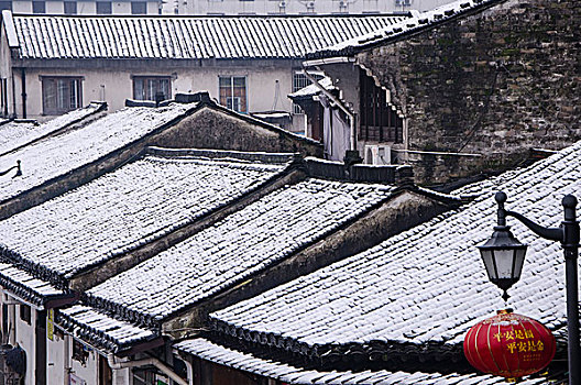 八字桥历史文化街区初雪