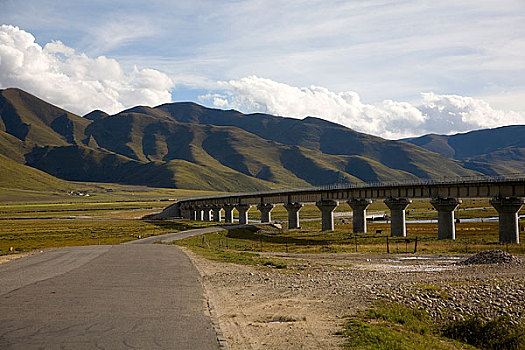 西藏,当雄,青藏铁路