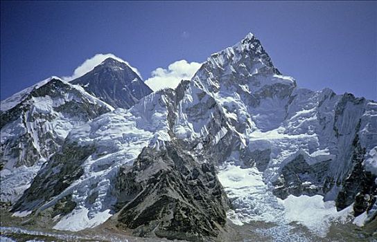 顶端,珠穆朗玛峰,右边,喜马拉雅山,尼泊尔