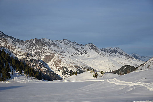 奧伯湖地区,湖,冰,冬季运动,越野滑雪