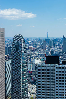 日本东京都厅视角俯瞰城市风貌