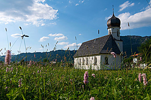 教堂,山谷,提洛尔,奥地利,欧洲