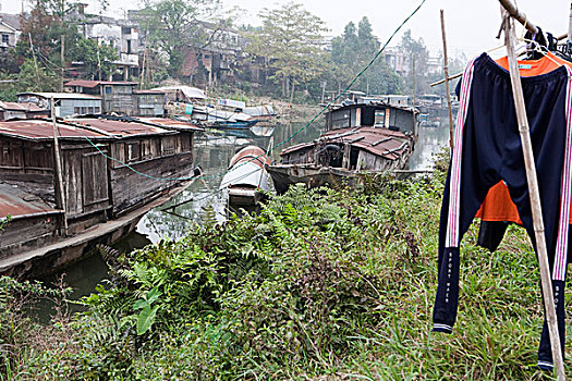 渔船,河,中国