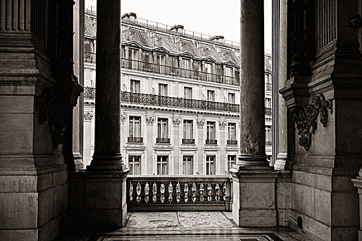 法国,风格,建筑,露台,巴黎