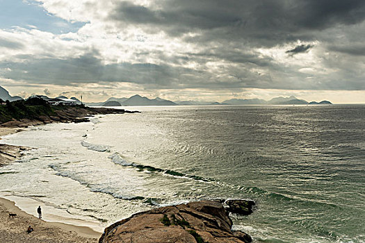 海滩,湾,后面,伊帕内玛,里约热内卢,巴西,南美