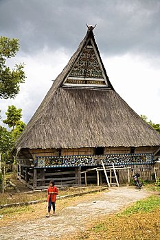传统建筑,北方,苏门答腊岛,印度尼西亚
