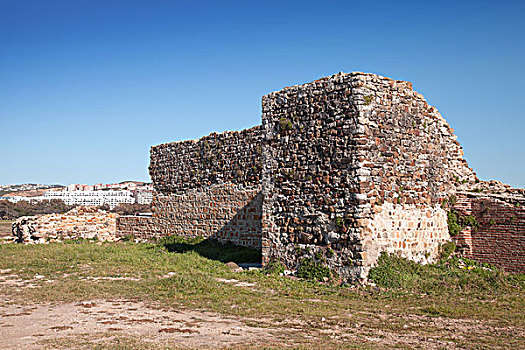 古老,砖,要塞,遗址,丹吉尔,摩洛哥