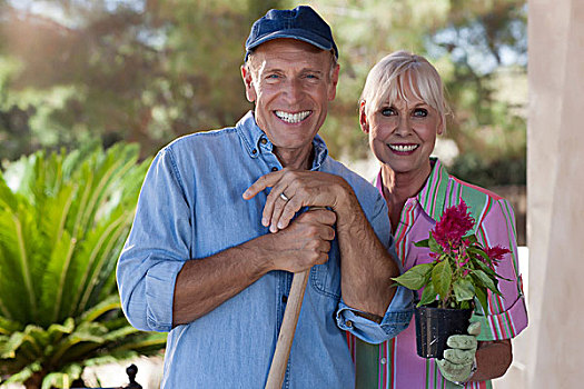 老年,夫妻,园艺,一起