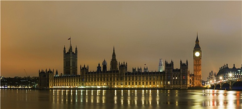 国会大厦,大本钟,全景,伦敦