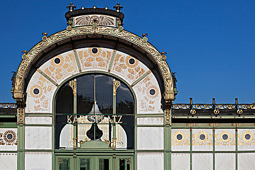 建筑,卡尔斯,亭子,城市,火车站,1898年,维也纳,奥地利