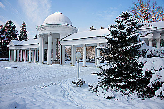 柱廊,冬天,捷克共和国,欧洲
