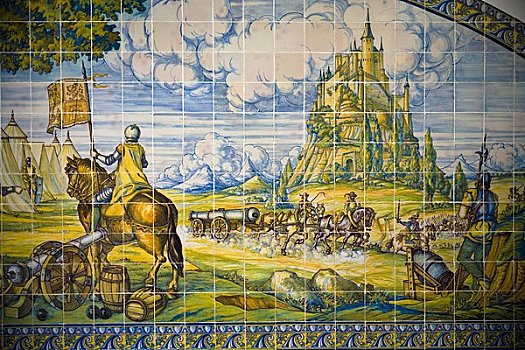 尾部,绘画,城堡,塞戈维亚,塞戈维亚省,卡斯蒂利亚,西班牙