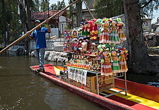 霍奇米尔科,xochimilco,运河的水上花园
