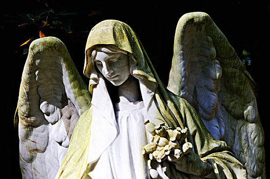 历史,天使,雕塑,墓地,汉堡市,德国,欧洲