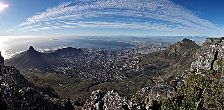 桌山,俯视,开普敦,南非