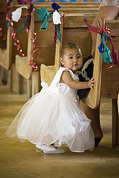 女花童,婚礼,纽埃岛,南太平洋
