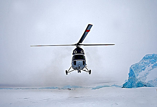 直升飞机,俄罗斯,破冰船,降落,冰,南极