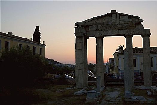 古遗址,正面,建筑,罗马,阿哥拉,雅典,希腊