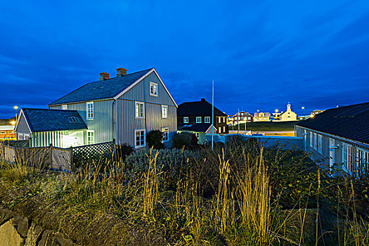 住宅,家,黄昏,斯奈山半岛,冰岛