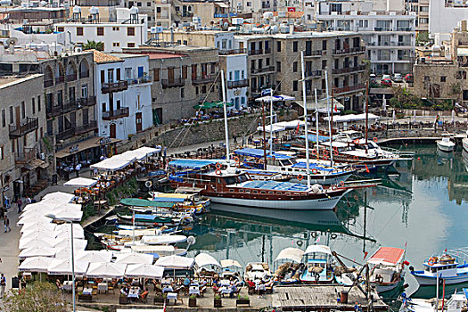 渔村,港口,塞浦路斯,希腊,欧洲