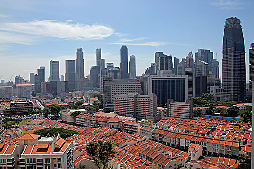 新加坡,天际线,唐人街,前景