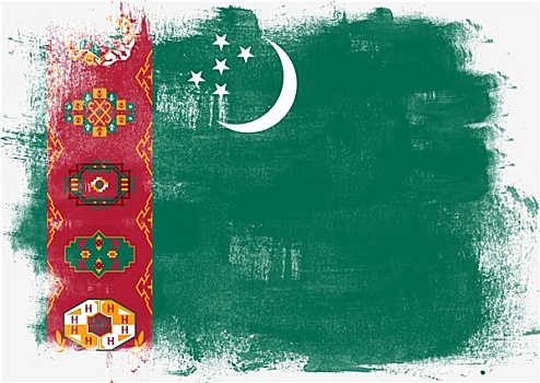 旗帜,土库曼斯坦,涂绘,画刷
