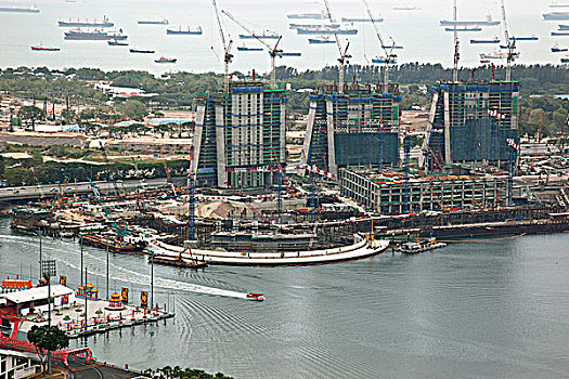 新,工地,码头,湾,新加坡