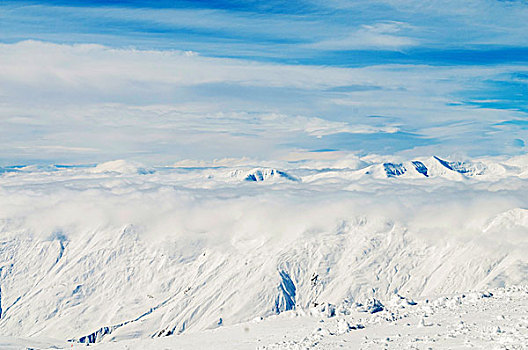 雪,山,鲜明,冬天,白天