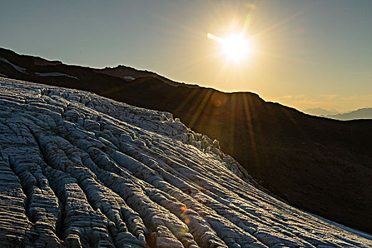 北瀑布国家公园,华盛顿,日出,上方,冰河,山,做糕点,大幅,尺寸