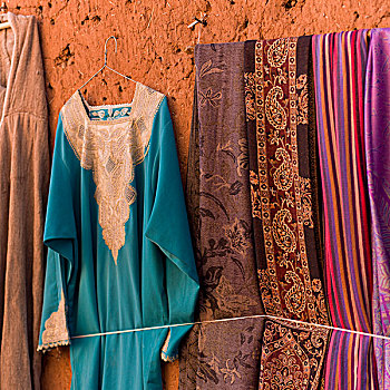彩色,衣服,出售,瓦尔扎扎特,摩洛哥