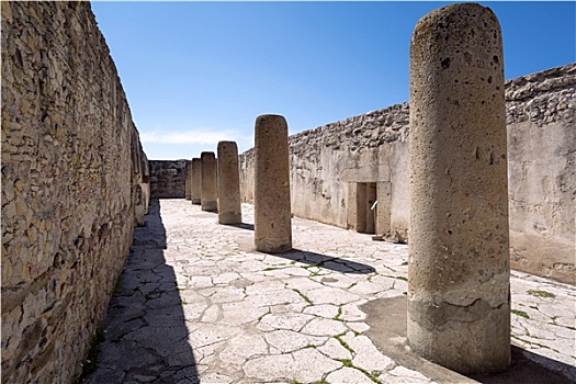 萨巴特克文化,内部,宫殿,石头,柱子