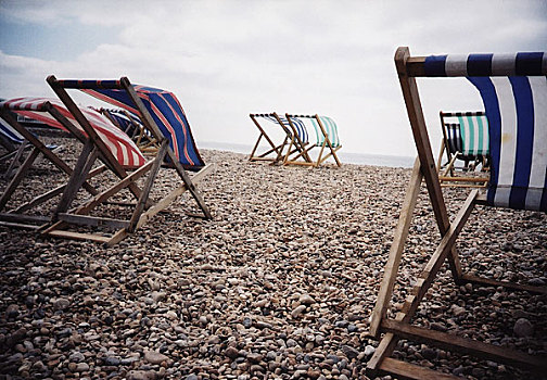 休闲椅,风,海滩
