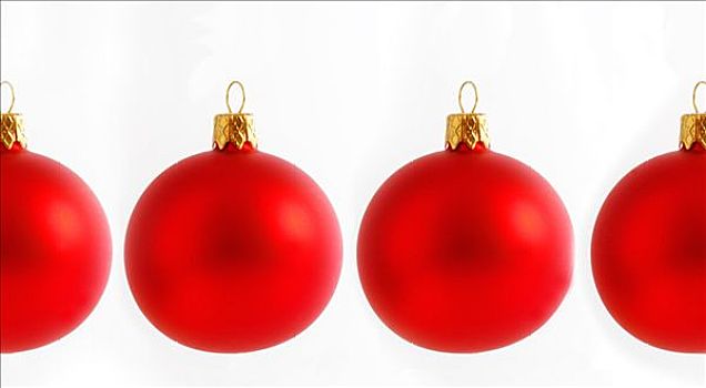 红色,圣诞树球,装饰