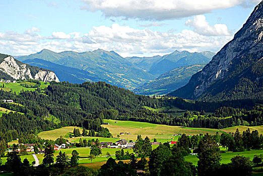 风景,阿尔卑斯山,靠近,山,萨尔茨卡莫古特,施蒂里亚,奥地利,欧洲
