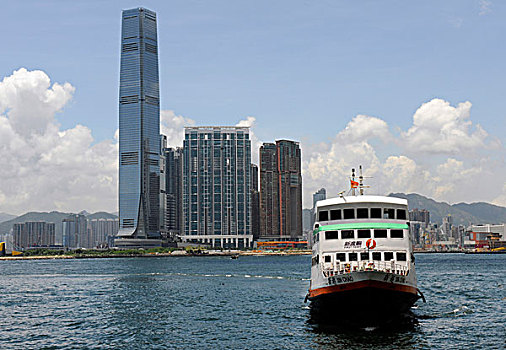 国际商会,塔,渡轮,香港,亚洲