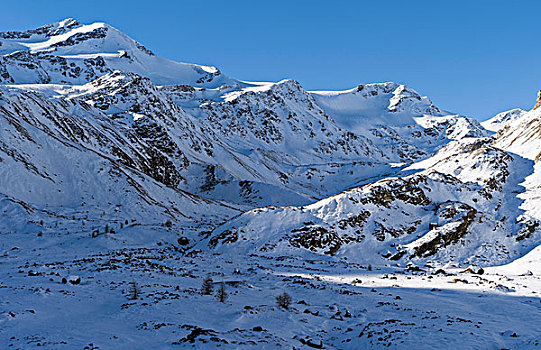 雪,山谷,冬天,背景,顶峰,南蒂罗尔,意大利,大幅,尺寸