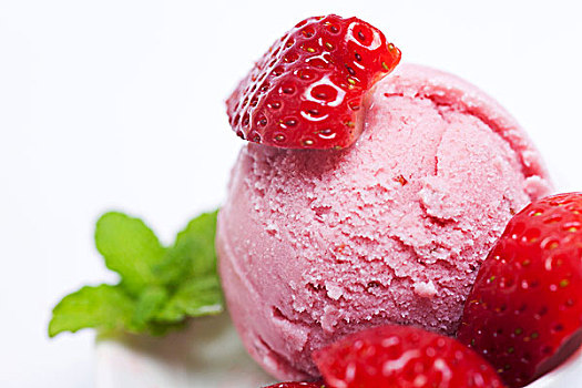 舀具,新鲜,草莓冰激凌,草莓
