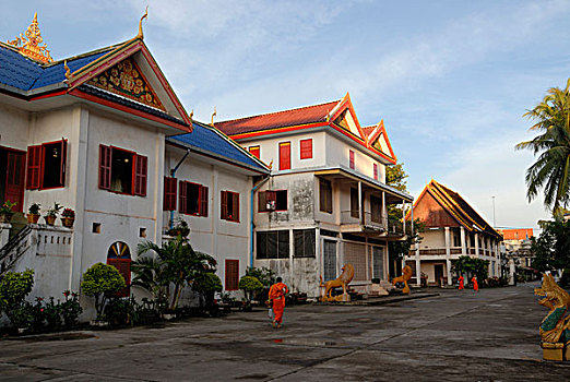 寺院,万象,僧侣,老挝,东南亚