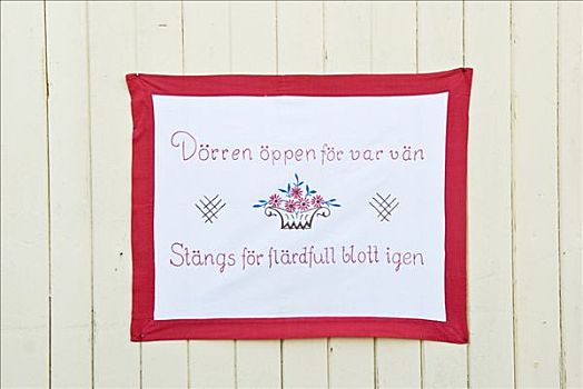 刺绣,信息,壁挂,瑞典