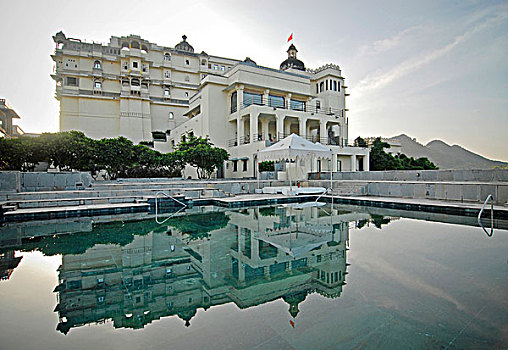 游泳池,区域,文化遗产,酒店,宫殿,靠近,乌代浦尔,拉贾斯坦邦,印度,亚洲