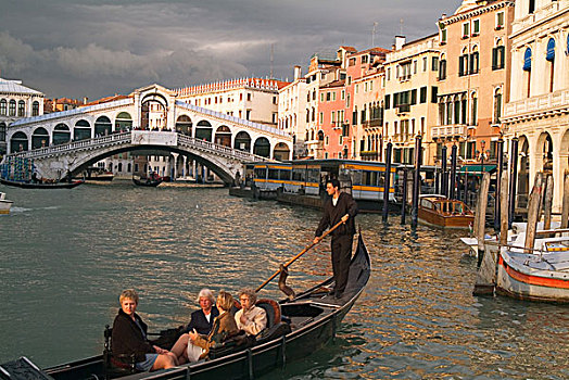 意大利,威尼斯,小船,人,大运河
