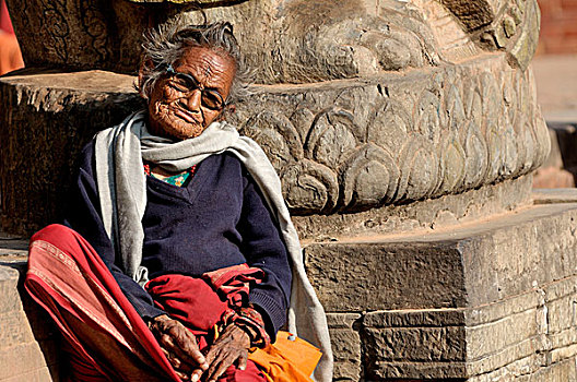 尼泊尔,一个,国家,平常,发现,街道,庙宇,几个,问,慈善