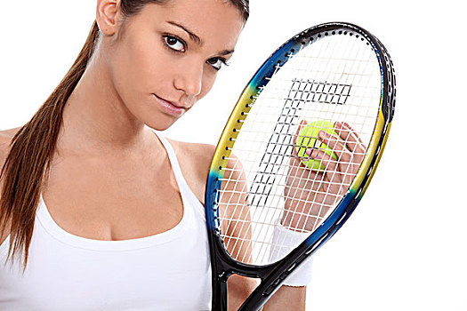 女人,网球拍
