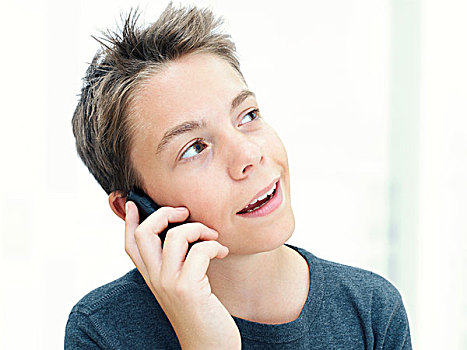 头像,男孩,青少年,交谈,手机,电话