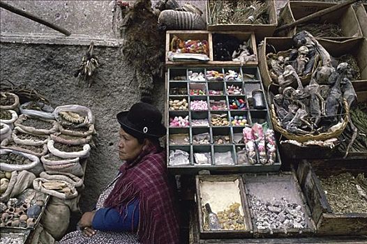 印第安女人,市场,玻利维亚