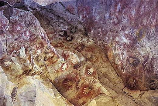 里奥平图拉斯,洞穴,壁画,巴塔哥尼亚,阿根廷,南美,手,世界遗产