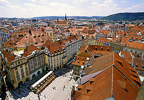 老城广场,城市,布拉格,捷克共和国