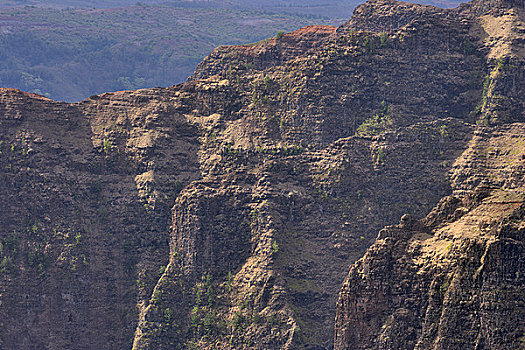 岩石构造,威美亚峡谷,考艾岛,夏威夷,美国