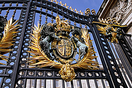 皇家,外套,手臂,大门,白金汉,宫殿,伦敦,英格兰,英国,欧洲
