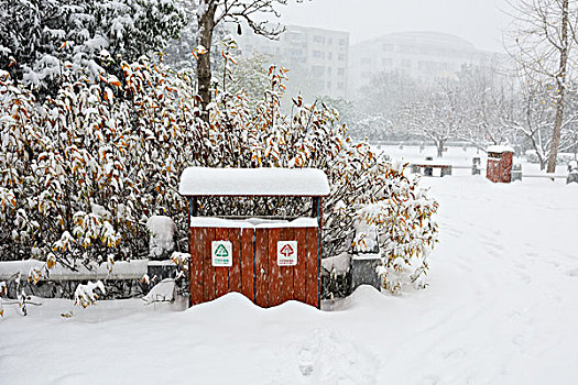 雪中垃圾桶